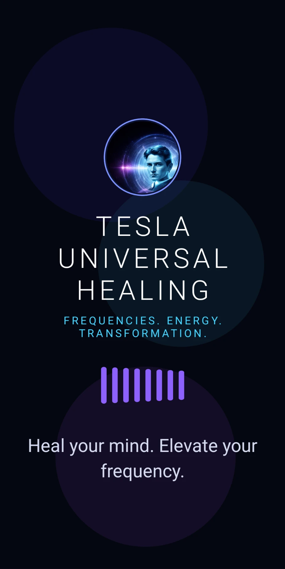 Tesla Universal Healing Android app splash screen